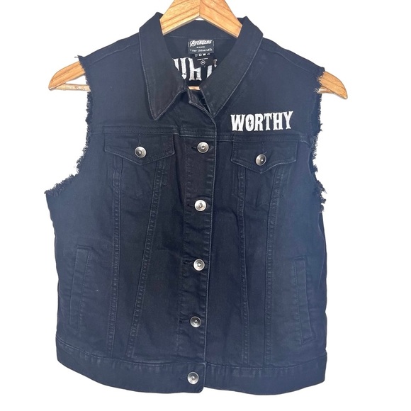 Her Universe Marvel Avengers Thor God Of Thunder Girls Denim Vest Size Small - Picture 5 of 10